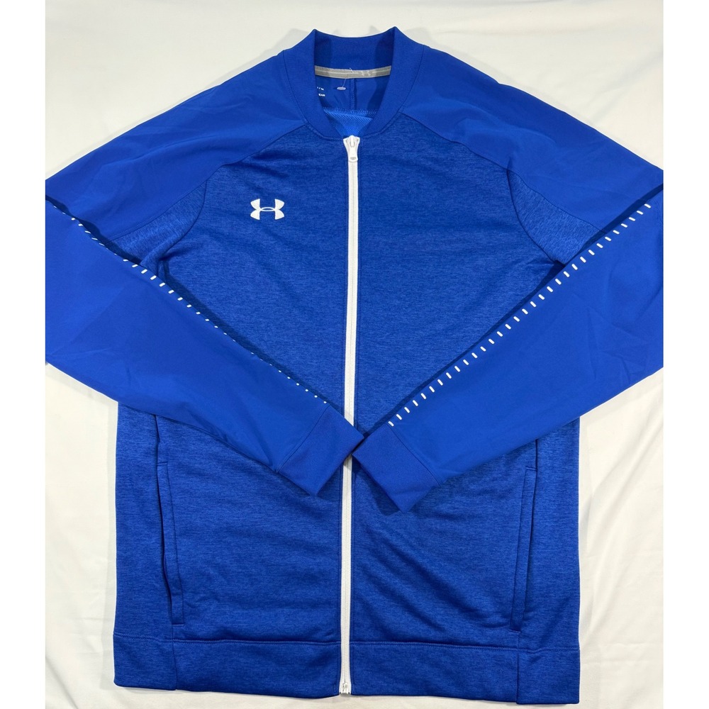 Under Armour Mens ColdGear Full Zip Track Jacket Blue Heather 1327203 400